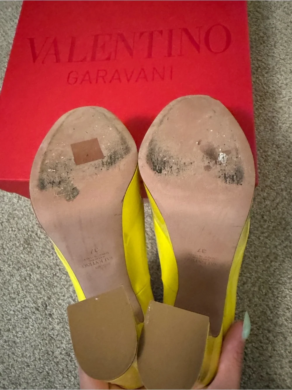 Valentino Garavani Tan-Go 155 Patent Leather Platform Pumps in Yellow